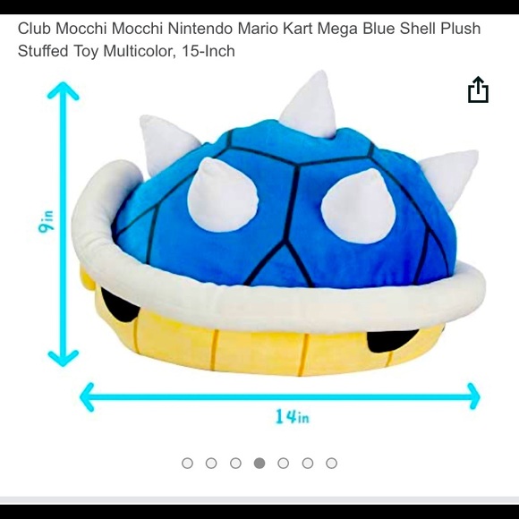 nintendo mario kart shell pillow blue